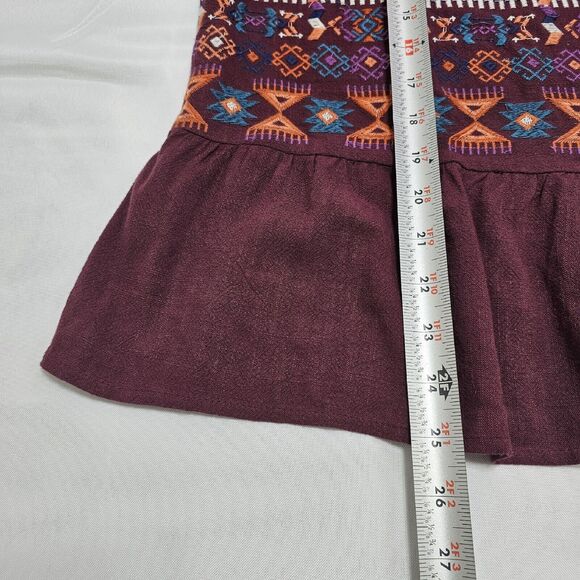 Savanna Jane Womens Size M Purple Colorful Embroidered Long Sleeve Linen Rayon - Picture 9 of 13